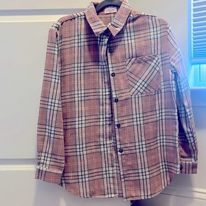 Pink plaid flannel shirt